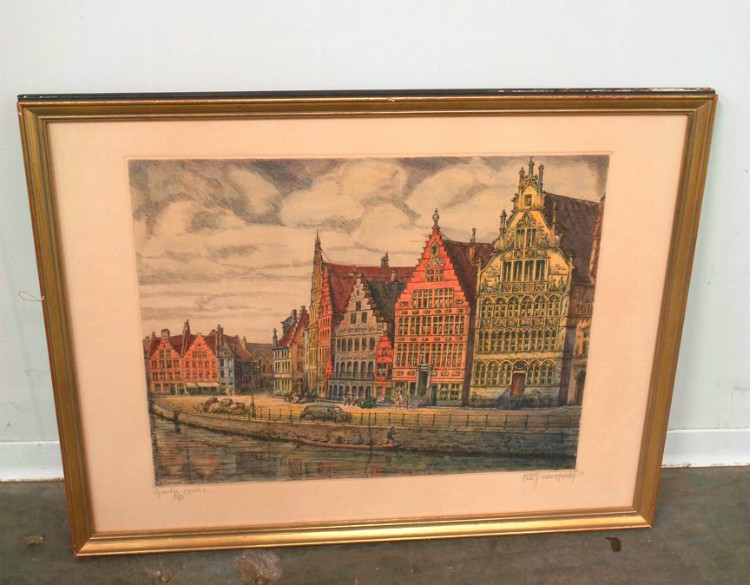 A 5372 - Gravure coloured GENT  GRASLEI