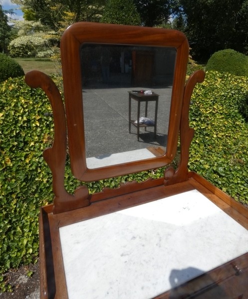 A 8528 - Louis Philippe 19th century commode marble top mirror