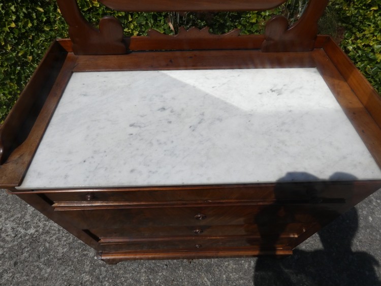 A 8528 - Louis Philippe 19th century commode marble top mirror