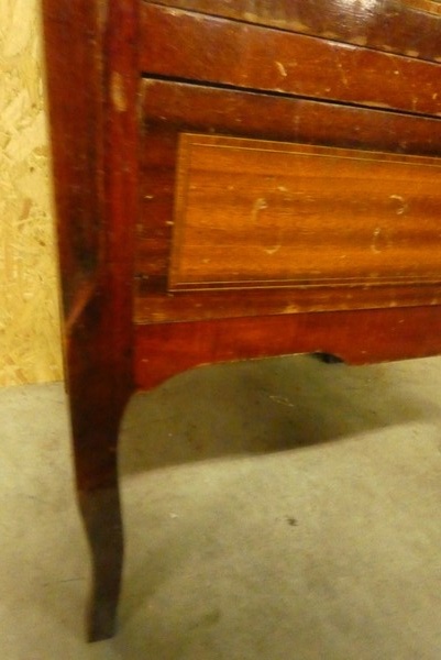 A 8535 - Louis XV small commode 1900 marble top 2 drawers