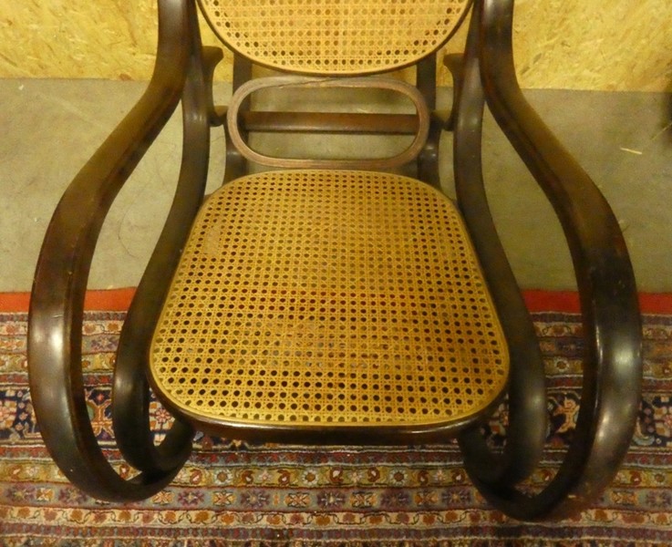 A 8546 - Rocking Chair caned 1900