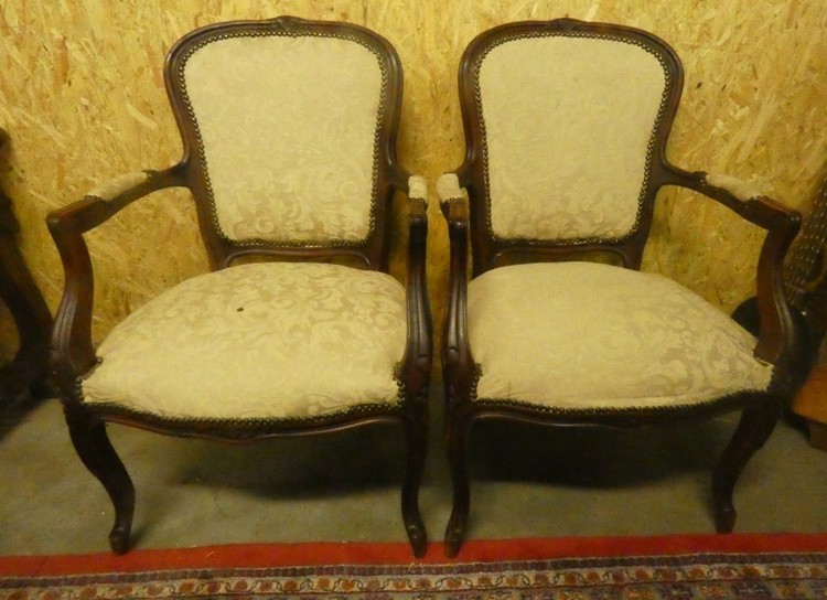 A 8556 - Pair Louis XV armchairs 1900