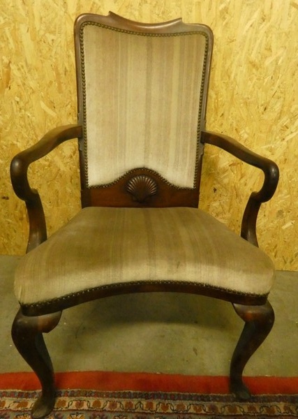 A 8560 - Pair Queen Ann Armchairs