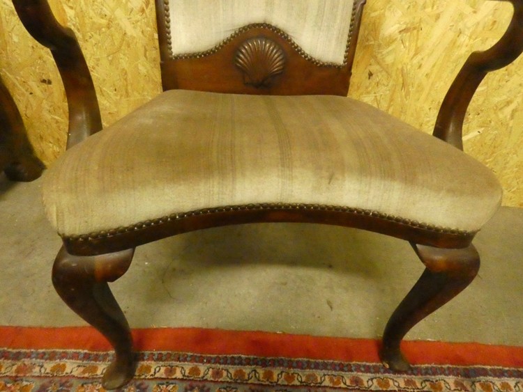 A 8560 - Pair Queen Ann Armchairs