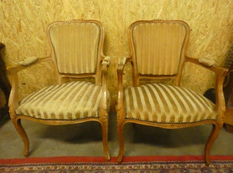 A 8569 - Pair armchairs Louis XV