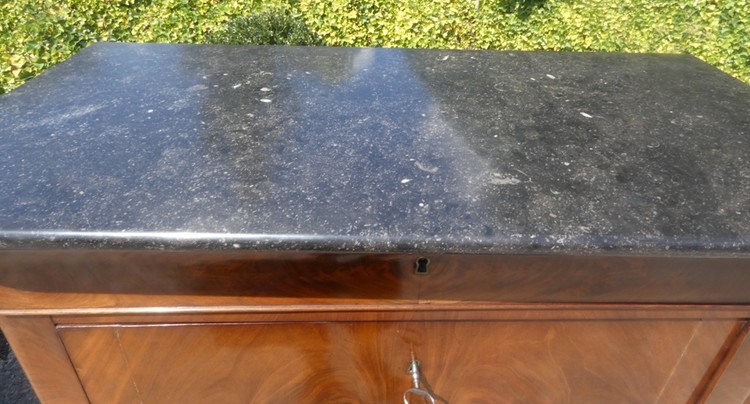 B 2496 - Louis Philippe Secretaire 19th century marble top